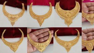 latest new 2024 gold necklace designs with weight & price || light weight gold necklace designs || 