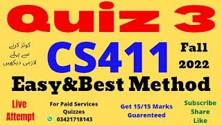 CS411 Quiz 3 | CS 411 Quiz 3 Solved | CS411 Visual Programming Quiz No 3 Solution