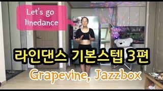 [라인댄스기본스텝배우기3편]Grapevine,Jazzbox(그랩바인,째즈박스)