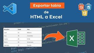  Exportar tabla de HTML a Excel (.xlsx)  | Explicado paso a paso 