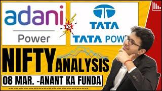Adani Power vs Tata power - Which is better? | Nifty analysis for tomorrow |