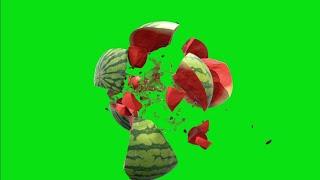 Realistic Watermelon   Splash Fruit Green Screen Chroma Key Animation Overlay HD