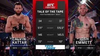 Джош Эмметт vs Келвин Каттар. UFC FIGHT NIGHT