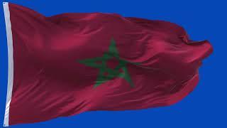 Morocco Flag Waving | GREEN SCREEN & CHROMA MATTE