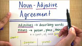 Learn Spanish || Noun Adjective Agreement || EASY CHART DIAGRAM!