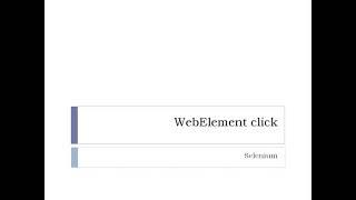 Web element click in Selenium