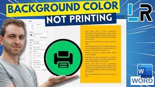 MS Word: Background color not printing  1 MINUTE