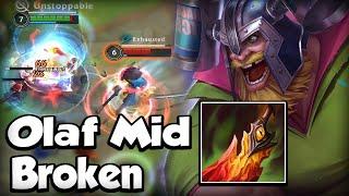 OLAF MID WITH DEATH'S DANCE IS BROKEN ! - BUILD & RUNES - WILD RIFT GAMEPLAY