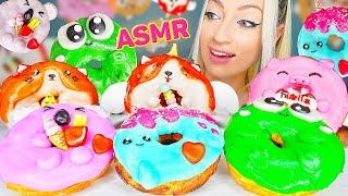 ASMR EATING DONUTS, DESSERT, COLORFUL CAKE, SWEET FOOD, 디저트 먹방, 컬러 먹방 (NO TALKING) MUKBANG 먹방