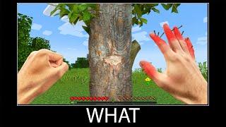 Minecraft wait what meme part 275 realistic minecraft Tree