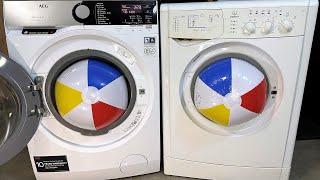 Experiment - Beach Balls Battle - in a Washing Machines