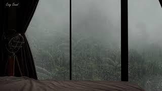 Forest Heavy Rain and Distant Thunder | Rain Sounds for Insomnia Symptoms & Sleeping Disorders