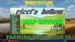 FS19 Map Review of Ricci's Hollow  4x Muiltifruit & Factory Map By Oldman 102