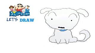 How to draw Shiro | Drawing Shiro step by step | Crayon Shin-Chan