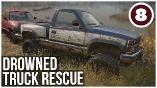 Drowned Scout Truck Rescue | SnowRunner Career | Episode 8 - Michigan