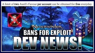 Neverwinter - DEV WARNING: "sanction accounts...abuse detected" - Exploit in Winter Event!