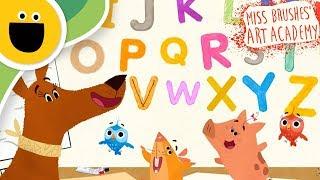 Singing the Alphabet! | Miss Brushes Art Academy (Sesame Studios)