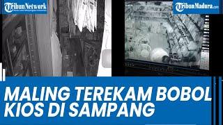 Maling Terekam Satroni Pasar Srimangunan di Sampang, Karungi Sembako dan Rokok