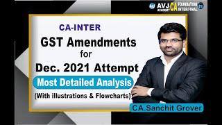 CA Inter GST Amendments for Dec 2021 attempt| Most Detailed Analysis by CA Sanchit Grover