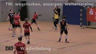 Handballregeln: viele Schritte und Kopftreffer