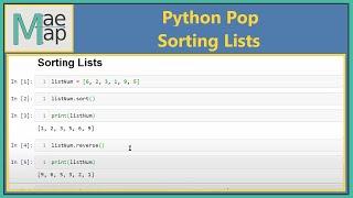 Python Pop: Sorting Lists