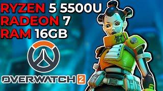 Overwatch 2 | 1080P/900P/720P Ryzen 5 5500U Radeon 7 Graphics 16GB DUAL CHANNEL RAM Benchmark AMD