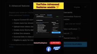 youtube advanced features enable  #shorts #viral #trending 