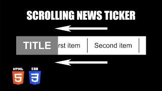 Scrolling News Ticker | HTML & CSS