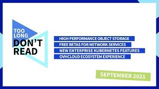 [FR] High Performance Object Storage & Managed Kubernetes | OVHcloud Product News - September 2021