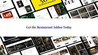 Introducing Restaurant Addon for Elementor - Plugin by NicheAddons