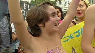 Brazil: Topless activists hold annual march on Copacabana beach