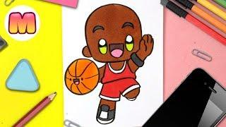 COMO DIBUJAR UN JUGADOR DE BALONCESTO - dibujos kawaii faciles - como dibujar personas kawaii