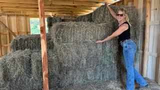 Loading Hay in the BARN!!! (Logging Horse gets a workout as well!!!)