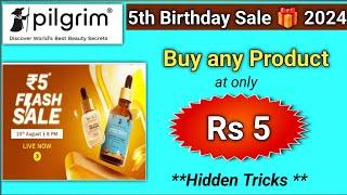 Pilgrim 5 Rs Sale ll Pilgrim Birthday Sale l Pilgrim 5th birthday l nykaa coupon code 2024 l nykaa