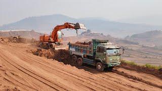 Daewoo Excavator loading soil in Dumpers|| Dumper Loading unloading|| Excavator dumper load krty hwy