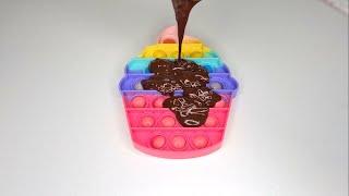 Chocolate Pop It recipe using Rainbow  Cupcake Pop it Fidget Toy - Slime Googoori