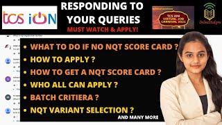 TCS NQT All Queries Resolved !! | NQT Score card Queries | How to apply? | Eligibility Criteria ?