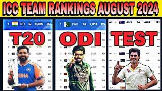 ICC ODI, Test and T20 Team Rankings August 2024 | icc ranking august 2024