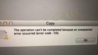 The Operation Can’t Be Completed Because An Unexpected Error Occurred