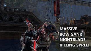 Massive Bow Gank Nightblade Killing Spree in ESO Battlegrounds (U41 PvP)