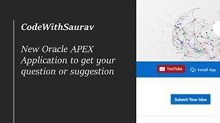 CodeWithSaurav - New Oracle APEX Launch