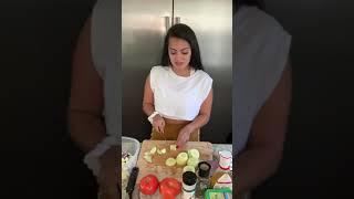 Floribama Shore Nilsa Q&A while making a salad