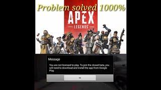 your are not licensed to play. Apex Legends Mobile fix Problem apex legends mobile