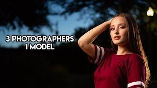 3 PHOTOGRAPHERS - ONE MODEL - One Hand Challenge (ft. Godox AD200 Pro & Godox V1)