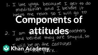 Components of attitudes | Behavior | MCAT | Khan Academy