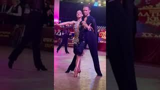 Elite Latin dancer dances with her partner at a competition | TikTok |