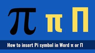 How to insert Pi symbol in Word π or Π