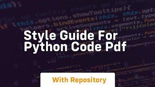 style guide for python code pdf