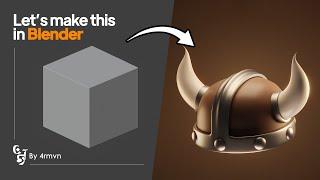 " Making a 3D Stylized Viking Helmet in Blender "