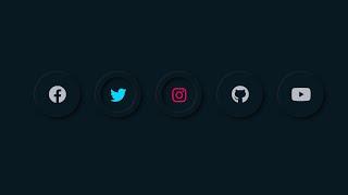 Create Dark Neumorphism Toggle Social Icons using HTML CSS & Jquery | CSS Neumorphism Design